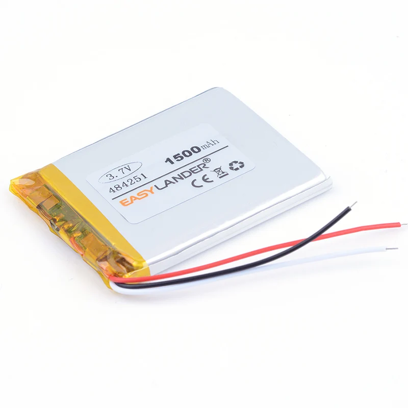 1PCS 484251 3,7 V 1500 mAh перезаряжаемый литий-полимерный Батарея для MP4 DVR TELECT C430 gps навигатор KOBO электронная книга 504251 504050 power bank - Цвет: 1PCS