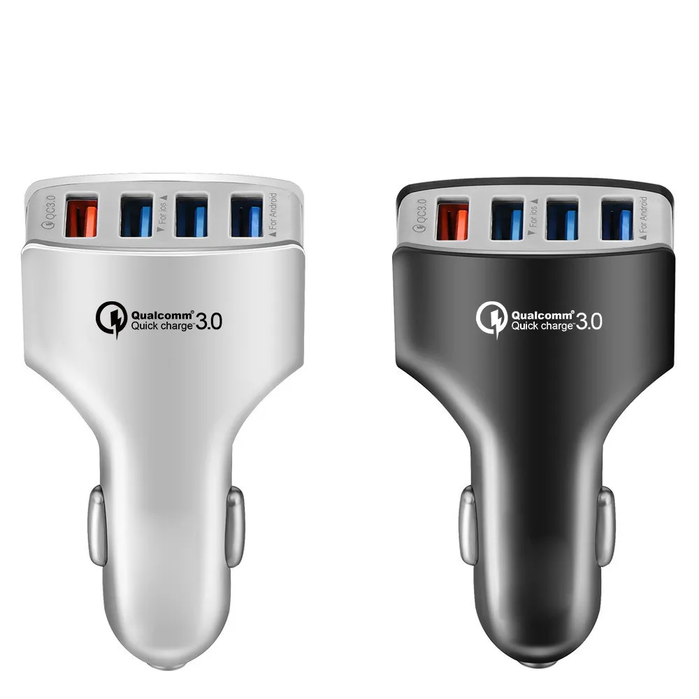 Тортоё Куик Чардж 3.0 быстрая зарядка 5В 7А Мульти 4 USB-порта автомобильное зарядное устройство для быстрой зарядки телефонов iPhone X 6 7 8 Plus Samsung Huawei Xiaomi on.