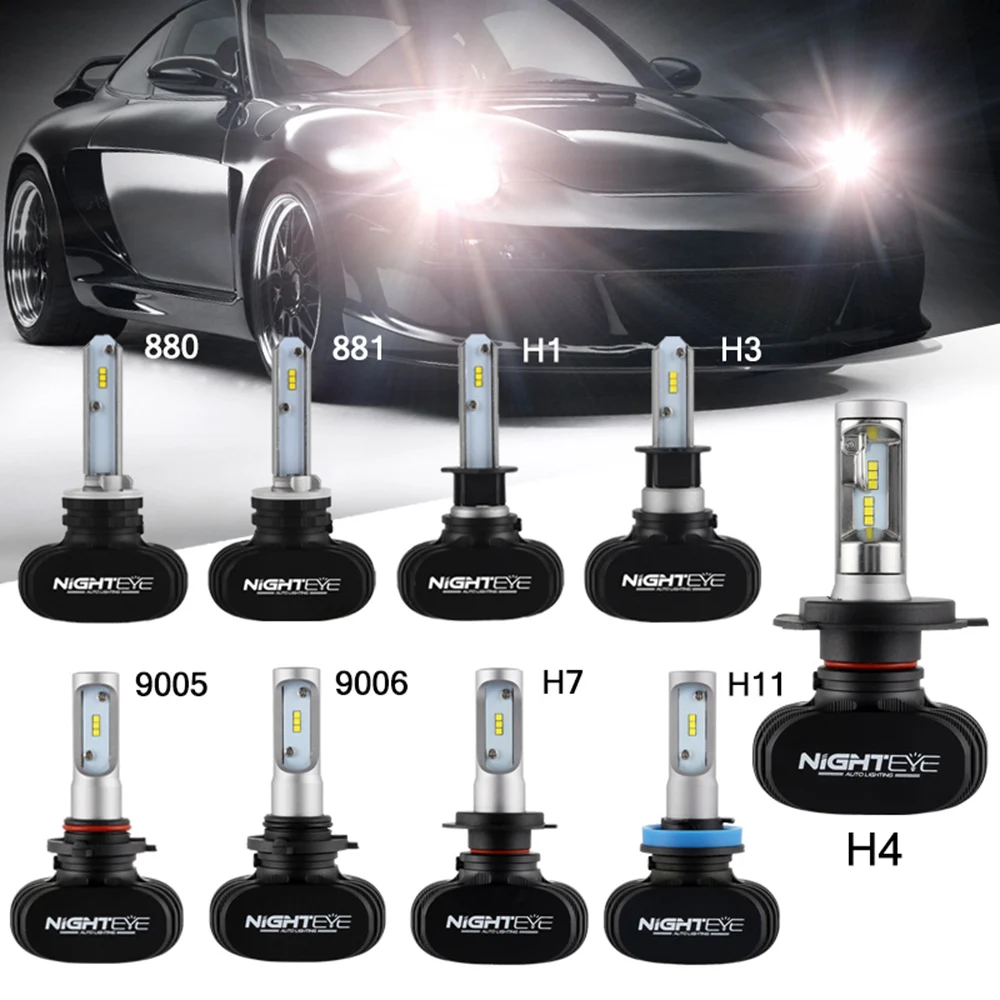 NIGHTEYE 2 шт./кор. Автомобильный светодиодный фары для 8000LM H4 9003 HB2 комплект автомобильных светодиодных фар замены лампы Hi/Lo луч