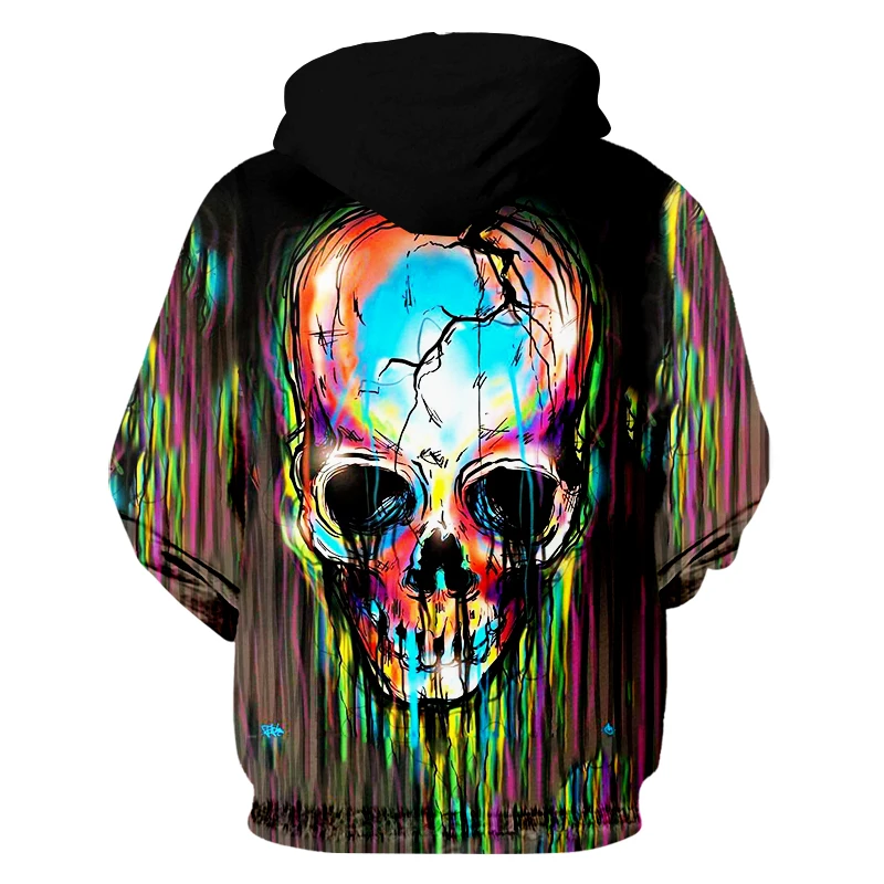 

UJWI Men's Cool Print Colorful Skull 3d Sweatshirt Hoodies Oversize 6xl Man Hiphop Long Sleeve Hooded Pullovers dropship