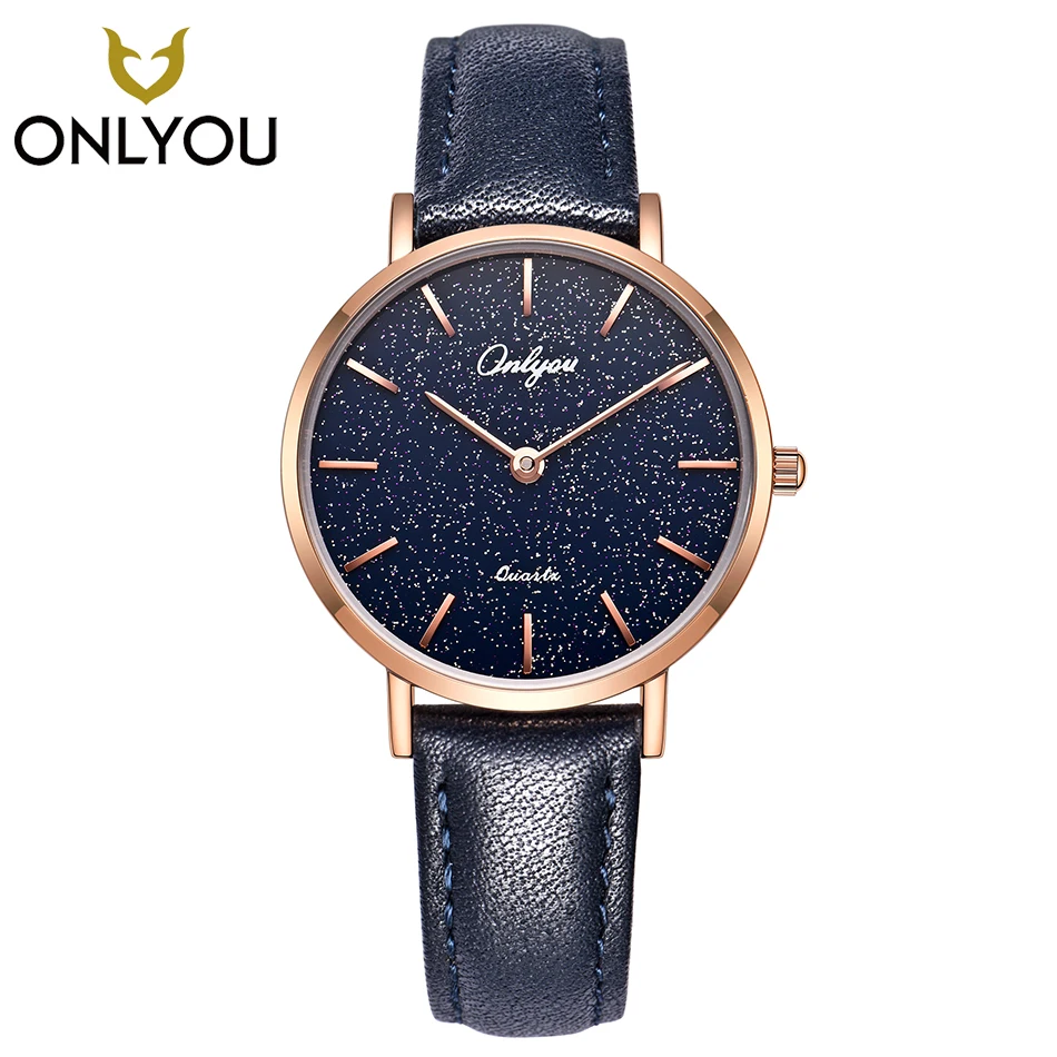 ONLYOU модные женские часы креативные Звездные дизайнерские кварцевые наручные