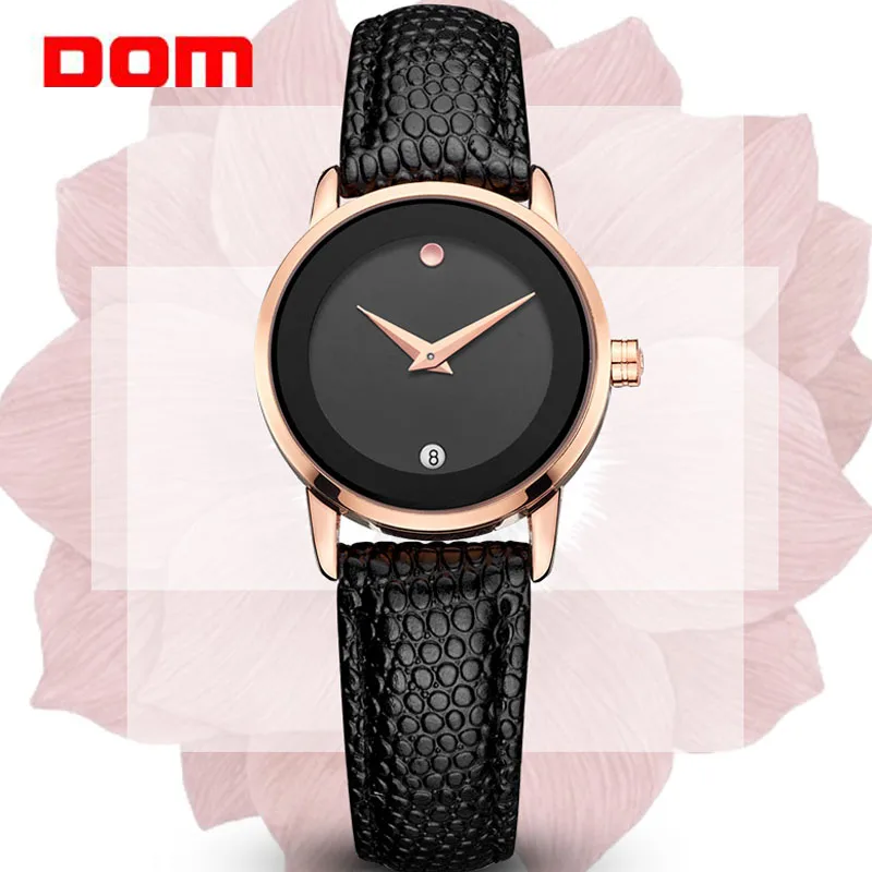 Relogio feminino DOM Роскошные Брендовые женские часы водонепроницаемые Стиль кварцевые