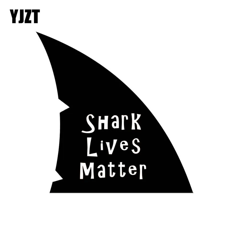 

YJZT 13.6cm*14cm SHARK Lives Matter Fashion Vinyl High-quality Car Window Sticker Decals Black Silver C11-0322