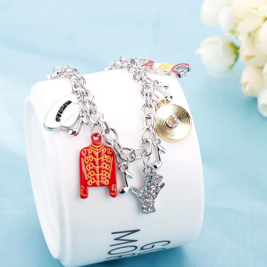 

Michael Jackson Bracelet for Women Uinform Pendant Jewelry Zinc Alloy Bracelets for Girls Gift