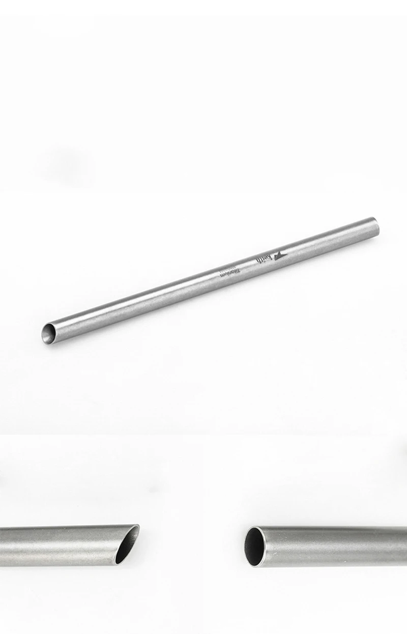 Keith Titanium Straw 210mm Straight Drinking Straw Family Drink Straws For Camping Hike Travel Bold With Clean Brush Ti3702