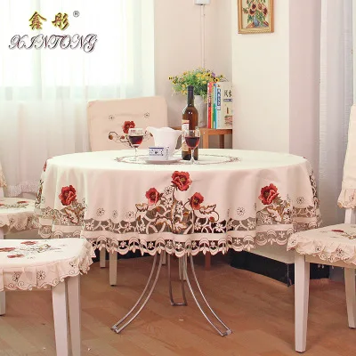 Темная Европейская вышитая скатерть в пасторальном стиле для стола Чехол стула