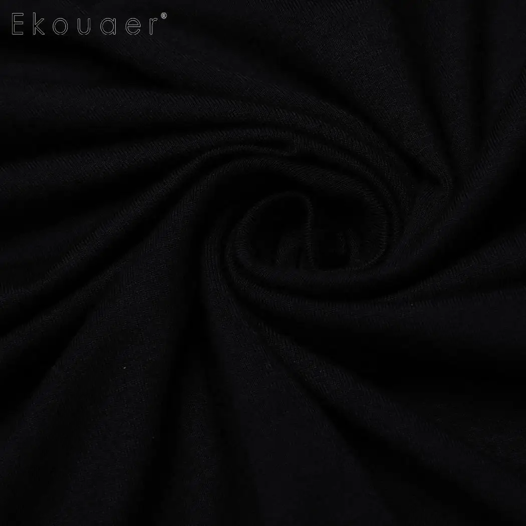 Ekouaer женский пижамный комплект одежда для сна с круглым вырезом и длинным рукавом