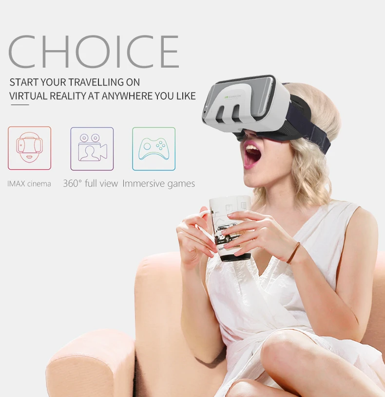 Виртуальной реальности VR Box VR SHINECON 3D очки гарнитура для 4,7-6," смартфон Захватывающий игровой+ геймпад и портативный Imax кинотеатр