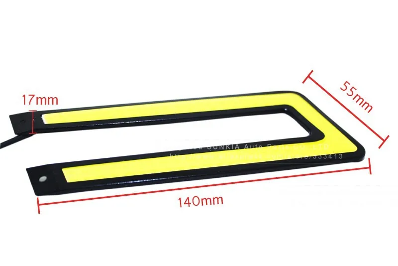 SUNKIA COB DRL u-тип дизайн водонепроницаемый дневной ходовой светильник для Volkswagen Toyota Mazda Suzuki SEAT Volvo