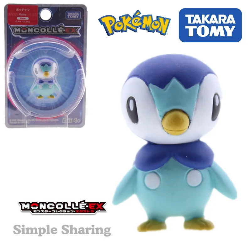 TAKARA TOMY tomica фигурки Покемон Монстр коллекционные игрушки 1,5 Горячая поп миниатюрный аниме набор для сборки фигурки, модель забавных детских игрушек серии - Цвет: Piplup