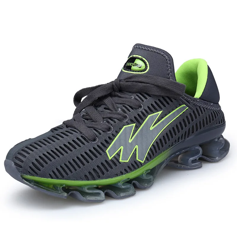 Onke Blade Men Running Shoes Grey Green Sports for Male Sneakers Breathes Rubber Sole Buty Sportowe Big Size 11.5 | Спорт и