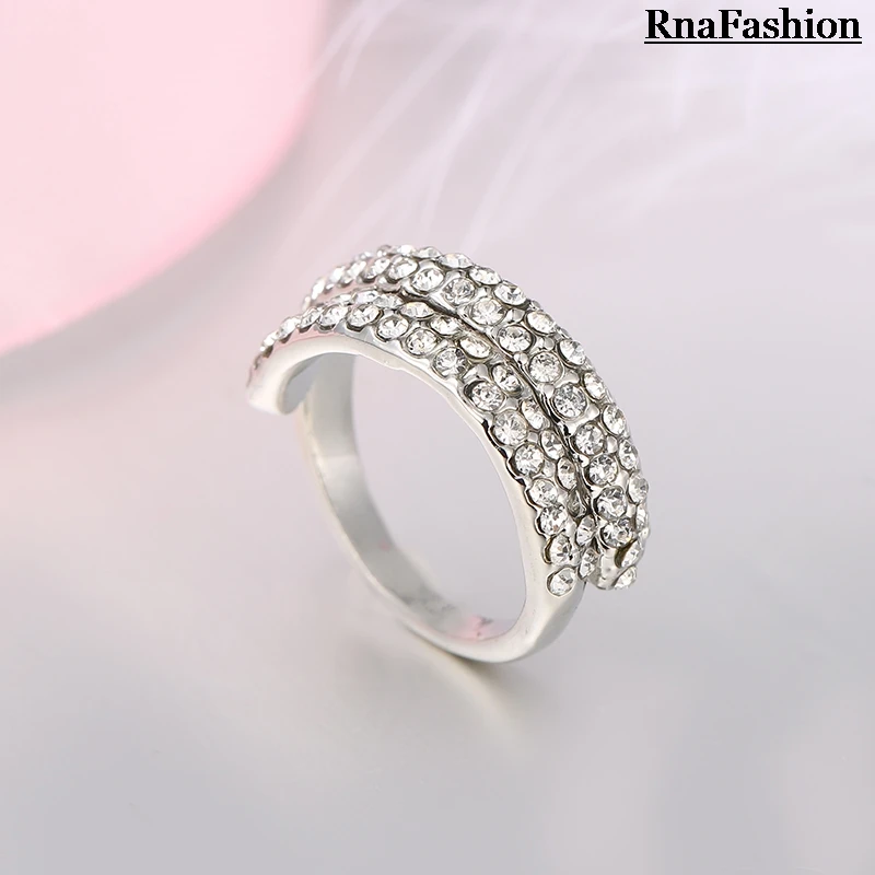 RNAFASHION Элегантное свадебное модное кольцо с кристаллами для женщин платье