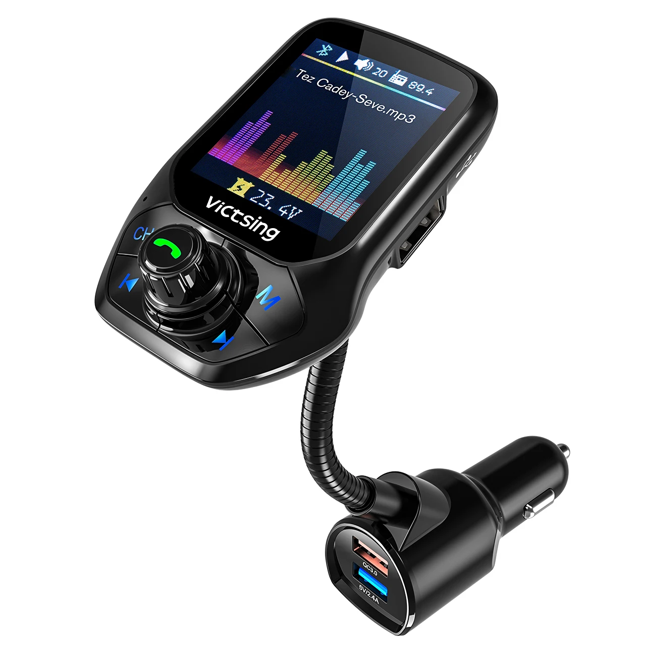 VicTsing FM Bluetooth передатчик Радио адаптер автомобильный Громкая связь вызов 3 USB порт с QC3.0 Быстрая зарядка передатчик fm-модуль