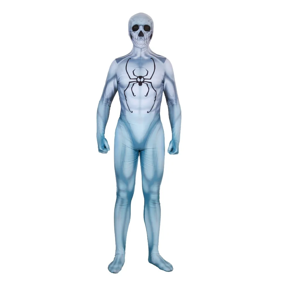 Movie Ghost Spiderman Jumpsuit Cosplay Costume Men Superhero Printing Bodysuit Zentai Tight Catsuit Christmas | Тематическая одежда