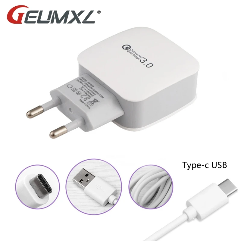 Быстрое зарядное устройство GEUMXL 3A 3 0 USB C + кабель Type для Xiaomi 5 5c 5s 6 Plus Note 2 Mix LG G5 G6 Google