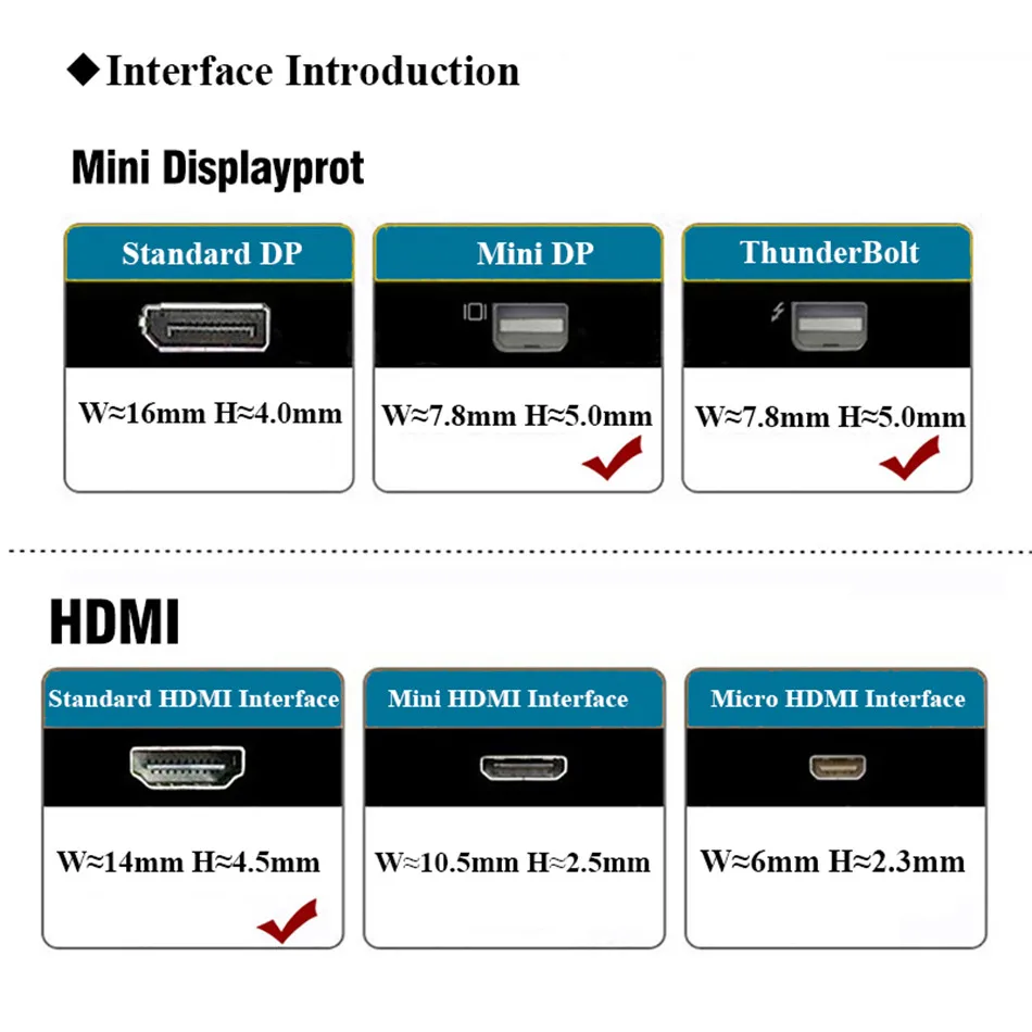 Mini DisplayPort-HDMI адаптер DP кабель Thunderbolt 2 HDMI конвертер для MacBook Air 13 Surface Pro 4 |