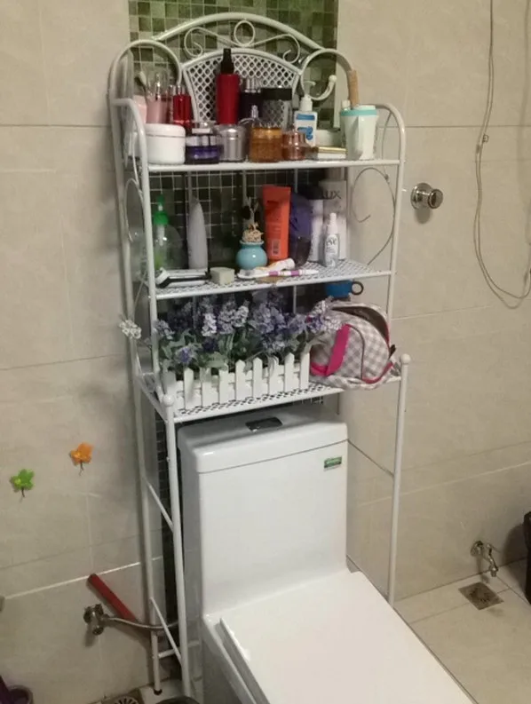 Free shipping iron bathroom shelf shelving rack multi-floor toilet storage washer | Обустройство дома