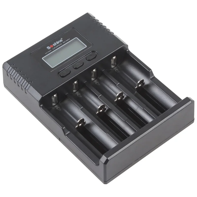 H2chargera Soshine H4 Intelligente Ladegerat Digicharger ЖК-дисплей Ladegerat Mit Авто кабель мех Li-Ion AA AAA 18650 14500 16340 26650 - Цвет: H2chargera