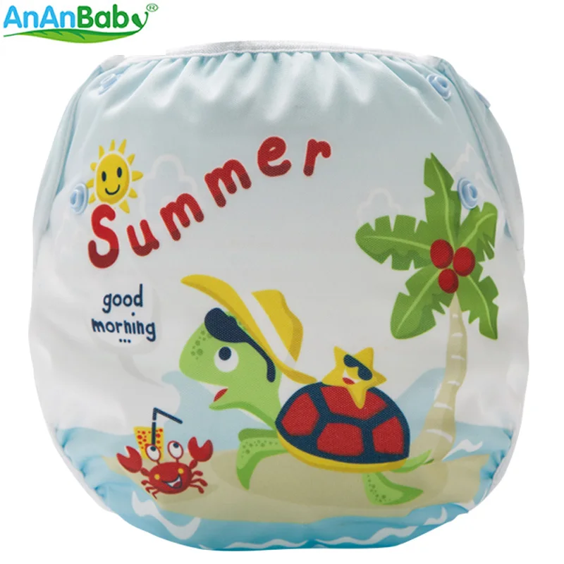 SM-DY3 AnAnBaby пеленки для плавания многоразовые унисекс милый мультфильм купальные подгузники положение принты летняя одежда для плавания Брюки - Цвет: SM-DY3