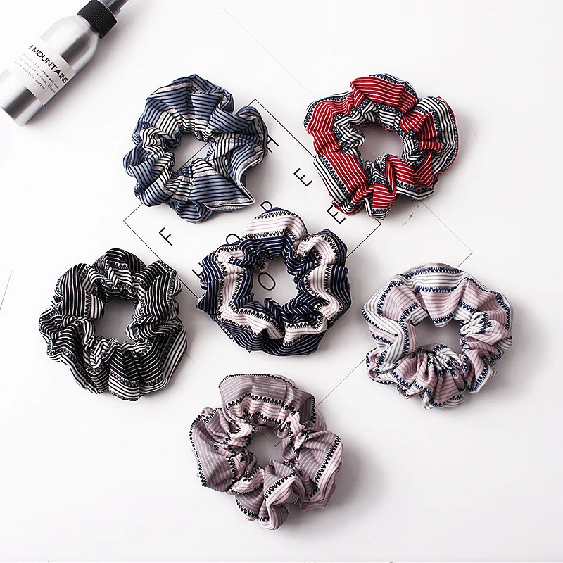 Клетчатые резинки для волос женские эластичные полосатые аксессуар в винтажном