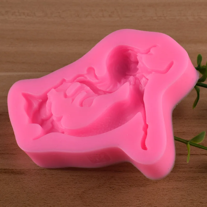 3D милая Спящая силиконовая Русалка формы для помадки моделирование украшения