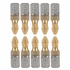 Отвертка PH2 с титановым покрытием, 10 шт., Нескользящие сверла с шестигранным хвостовиком 14 дюйма 25 мм для электроинструментов