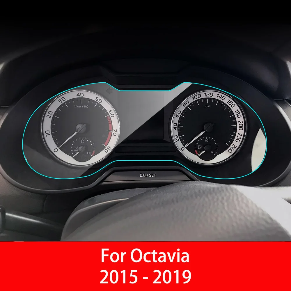 For Octavia Автомобильная приборная панель протектор экрана для Skoda Octavia 2009- приборная панель мембрана внутренняя защитная пленка автомобильные аксессуары - Название цвета: For Octavia