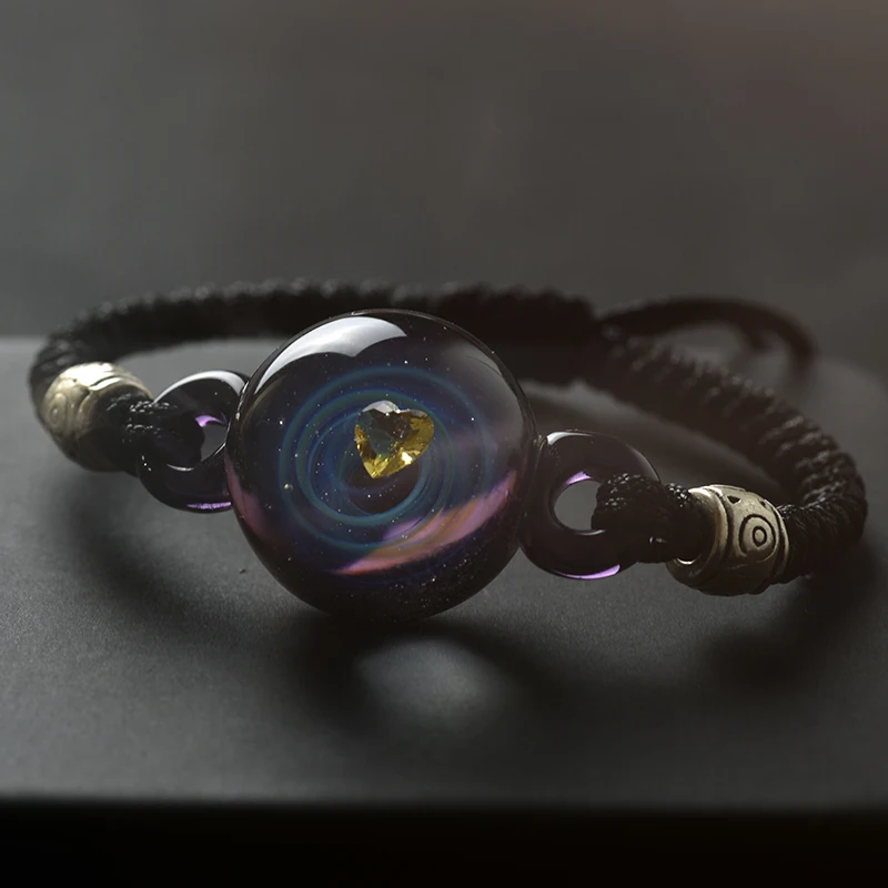 2018 Femme Браслеты и браслеты сердце прекрасный браслет стекло galaxy Вселенной для