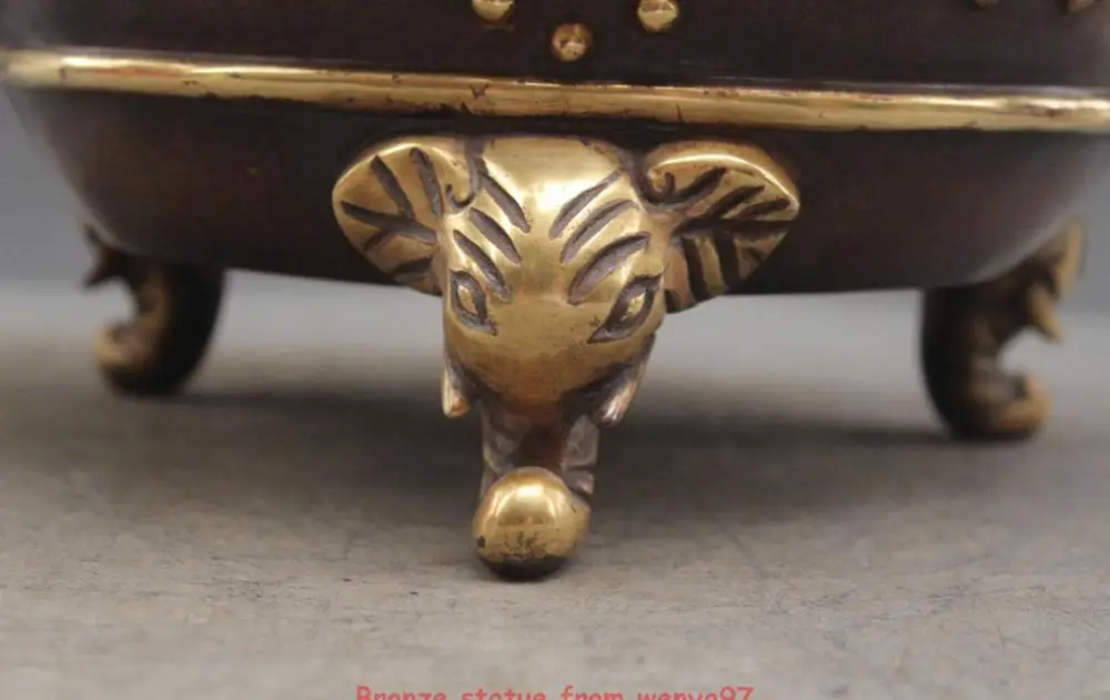 14&quot China Flok Fengshui Elephant Head Jar Incense Burner Furnace | Дом и сад