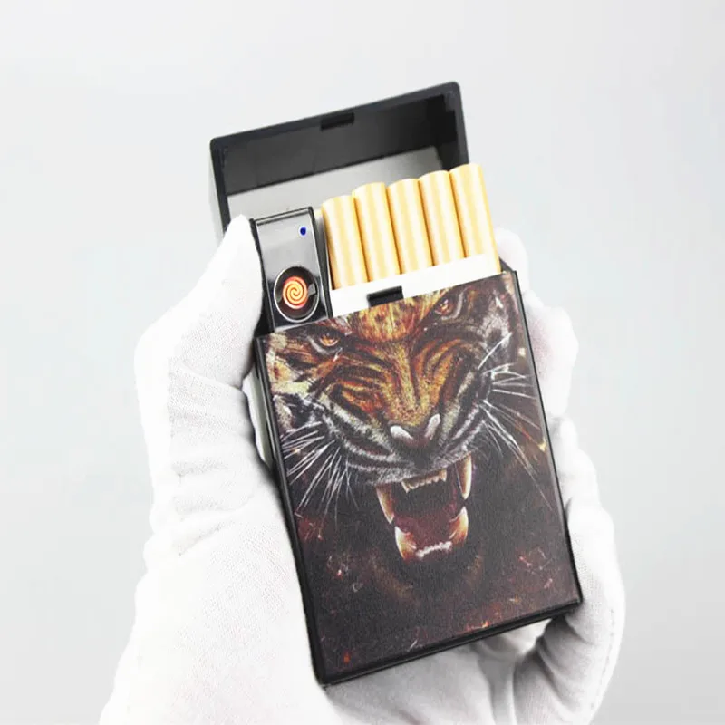 Портативный Пластик сигареты Коробки с электронным USB легче ветрозащитный