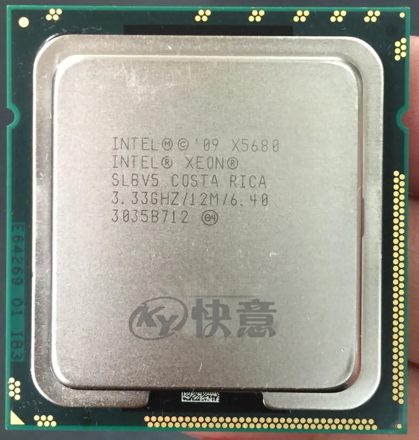 Процессор Intel Xeon X5680, шесть ядер LGA 1366, серверный процессор, работающий правильно, компьютерный серверный процессор