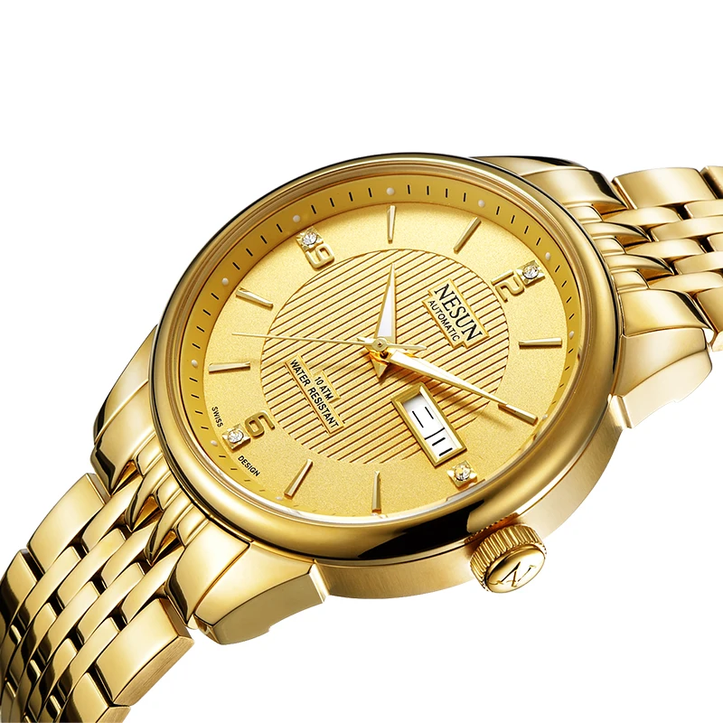 

Switzerland Nesun Men Watches Luxury Brand Clock Auto Self-wind movement Wristwatches Sapphire Waterproof Watch Men N9162-2