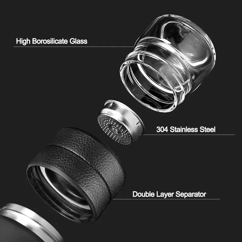 

Thermos Bottle Stainless Steel Tea Partition Thermo Cup Glass Tea Strainer Thermos Mug Bottle Vacuum flask Bottles 400ml + 200ml