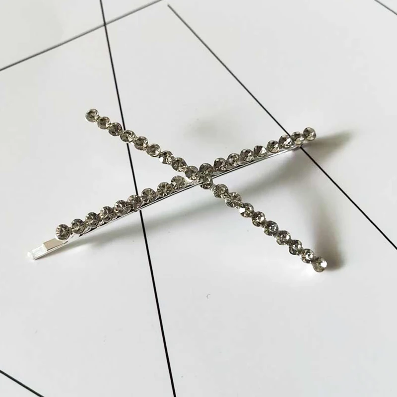 2019 Новая Горячая Распродажа 1PC Буквы Кристалл Розового Золота Серебристый Блестящий Крест Уникальные Ринестоны Заколки Для Волос Аксессуары.