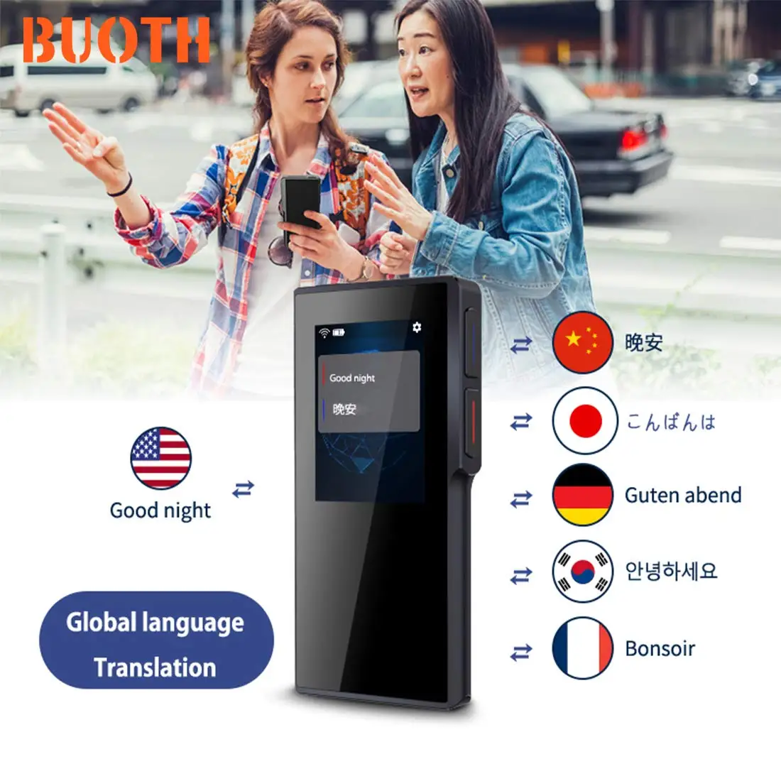 Умный голосовой переводчик 70 языков мгновенный двусторонний перевод 2 4