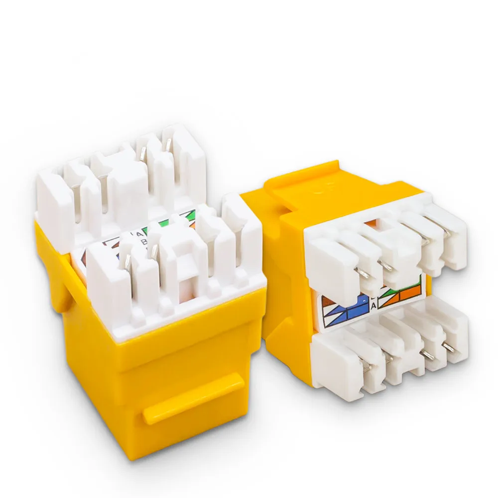 Cat5e UTP Network Module RJ45 Female Yellow Tool-less Keystone Jack For Patch Panel Ethernet Cable | Компьютеры и офис