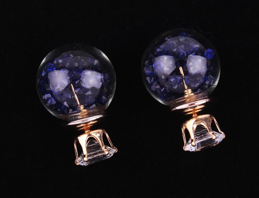 JINSE стеклянная лампа серьги Циркон Bijoux Мода 2016 новинка розовое золото цвет