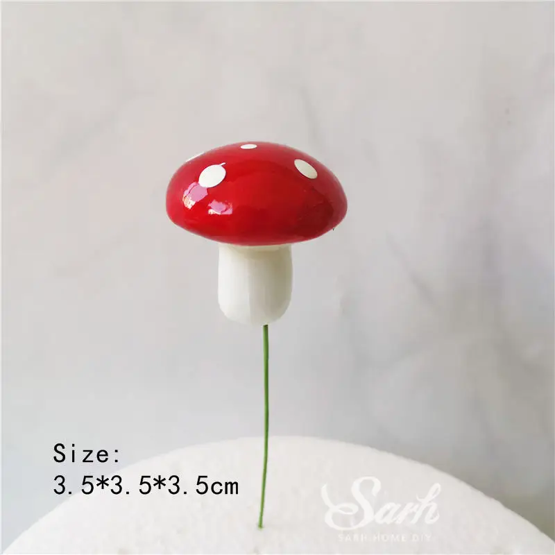 3pc foam mushroom Жираф, лиса, Лев, милые украшения, обезьяна, топпер для торта на детский день, день рождения, вечеринку, свадебное украшение, прекрасные подарки - Цвет: 3pc foam mushroom