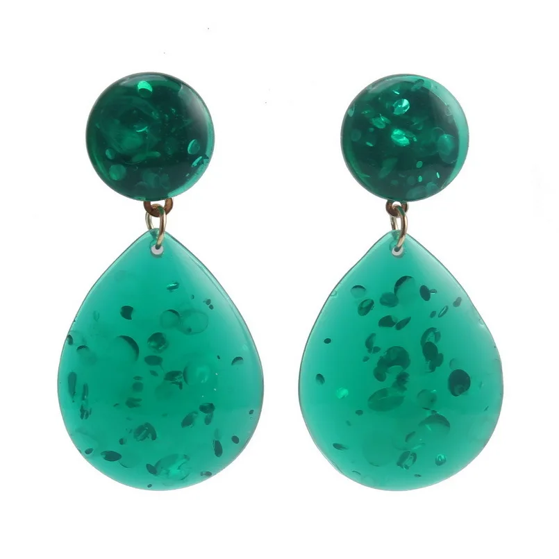 Женские серьги капельки из смолы брендовые Модные металлические с цветком