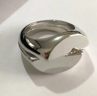 Медное кольцо с холодным металлическим ветром белыми и золотыми вставками 2