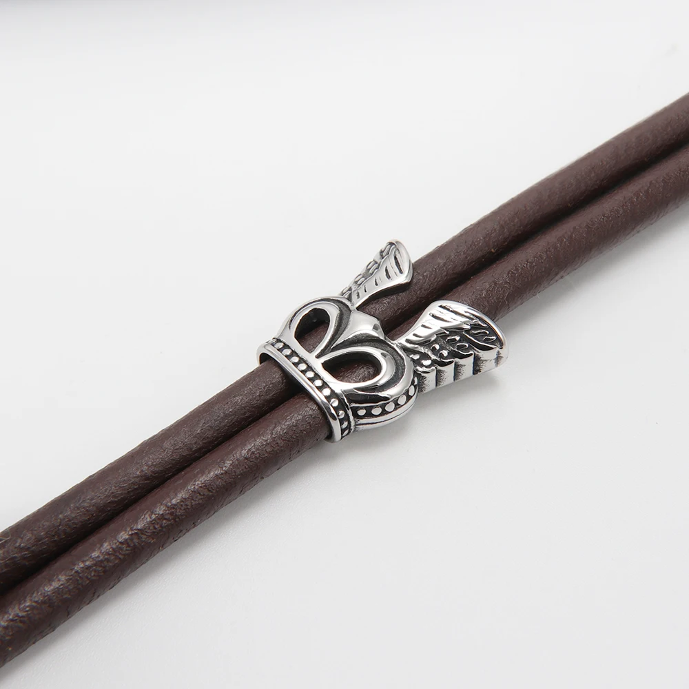 Мужской браслет бусины с двойным отверстием 5 мм кожаный шнур аксессуары из