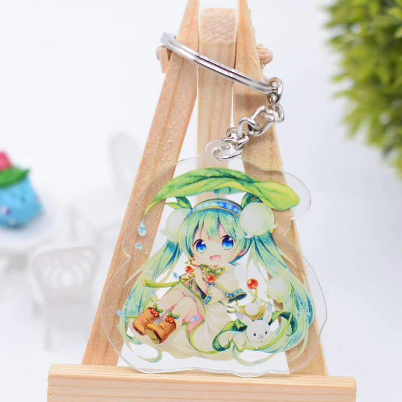 Hatsune брелок Мику милый двухсторонний Снежный Мику акриловый брелок Подвеска Аниме аксессуары брелок с фигурками из мультфильмов DBS1P - Цвет: F