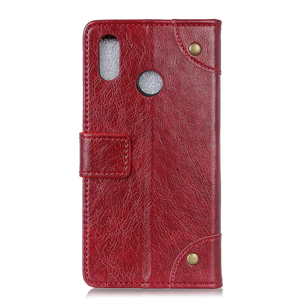 Luxury Case For Huawei Y6 Prime 2019 2018 case y6 PU Leather Wallet Stand Flip Cover With Round Rivets prime CASE | Мобильные