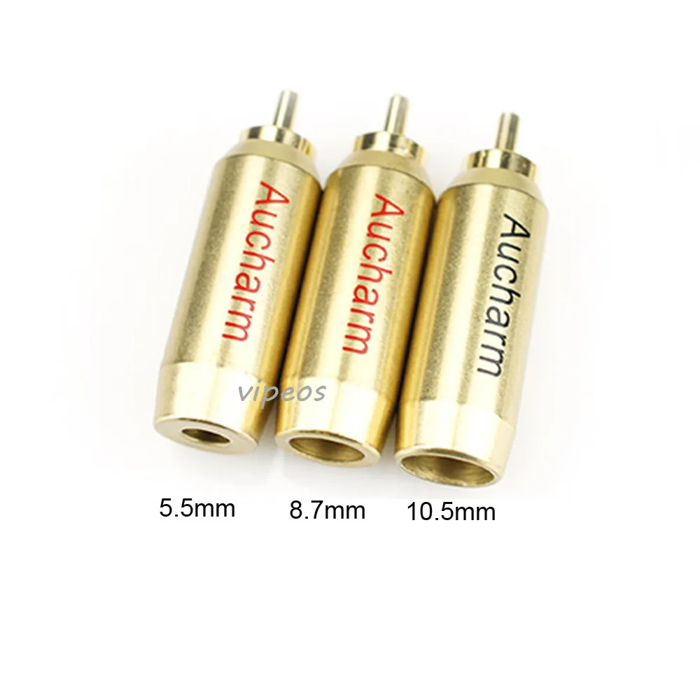 Бесплатная доставка медный + золотой разъем RCA для DIY кабель 5 мм-10 мм 4 шт./лот |