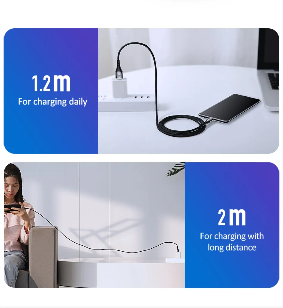 USAMS Тип usb C кабель интеллигентая(ый) Мощность Off QC3.0 кабель USB type-C функцией быстрой зарядки кабель для Xiaomi Тип type-C для передачи данных провод для Samsung huawei
