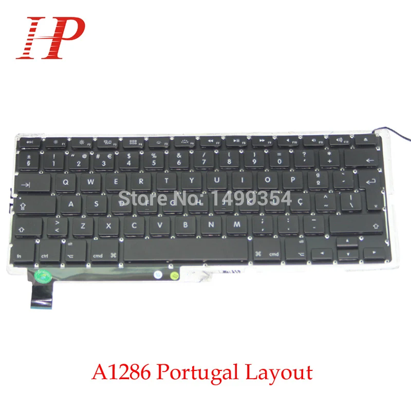 5 шт. Подлинная A1286 португальский клавиатура с подсветкой для Apple Macbook Pro 15 ''A1286