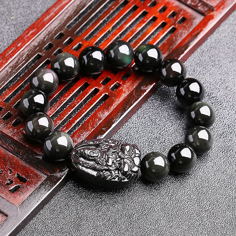 Радужный обсидиан авалокитесвара rat natal бергамот бисер ручной работы для мужчин и