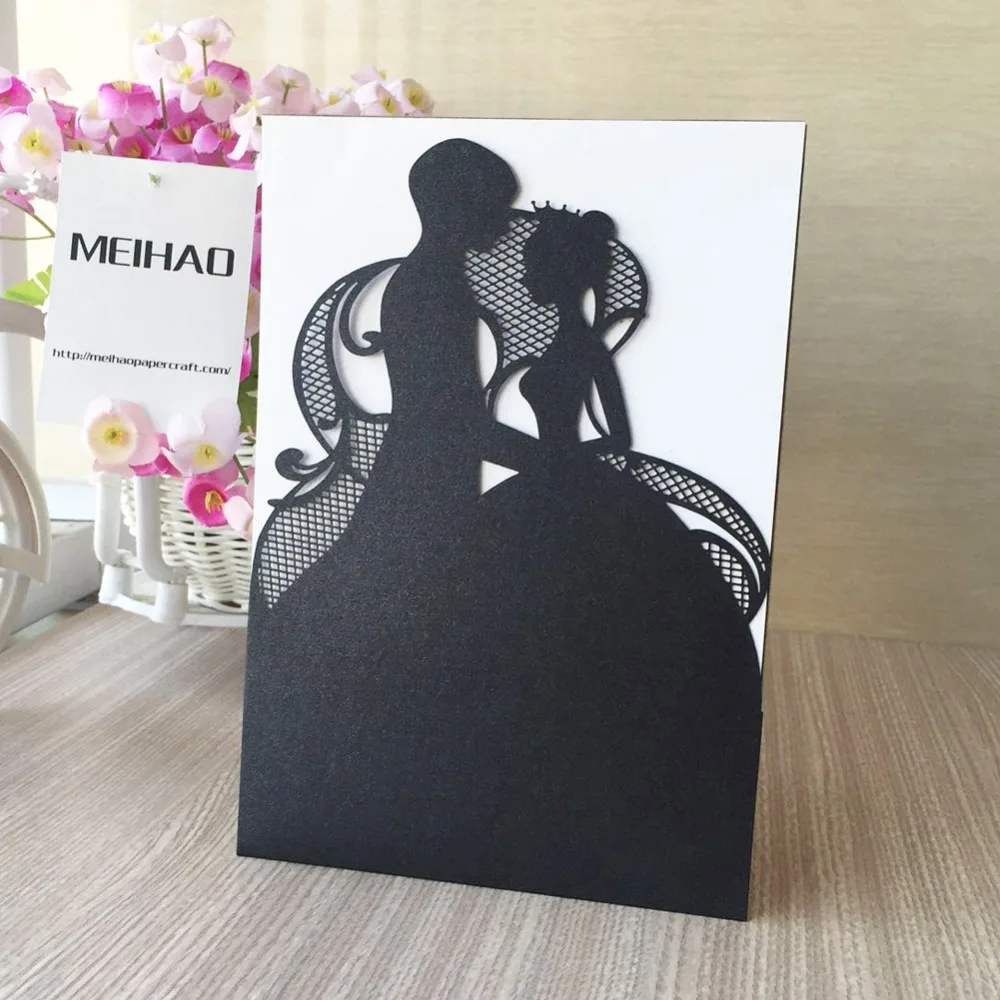 100 шт. бумажные Романтические свадебные пригласительные открытки для