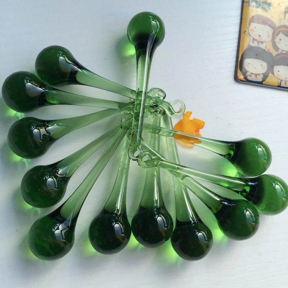 Зеленая хрустальная люстра в виде капель дождя 20 шт./лот 20x80 мм подвесные