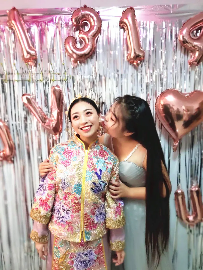 2M 3M Gold Silver Metallic Foil Tinsel Fringe Curtain Birthday Party Decoration Wedding Photography Backdrop Curtain Photo Props